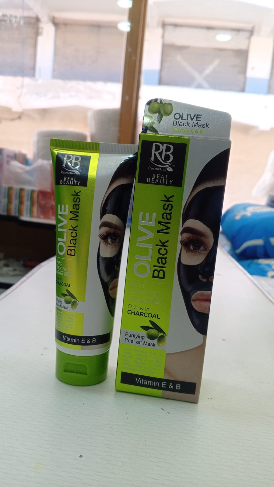 RB Olive & Charcoal Black Peel-Off Mask Deep Cleansing Purifying