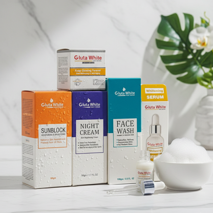 Gluta White 5-Piece Skin Care Set Brightening Complete Beauty Kit | Buy Online in Pakistan at MetroCart – Gluta | MetroCart Pakistan