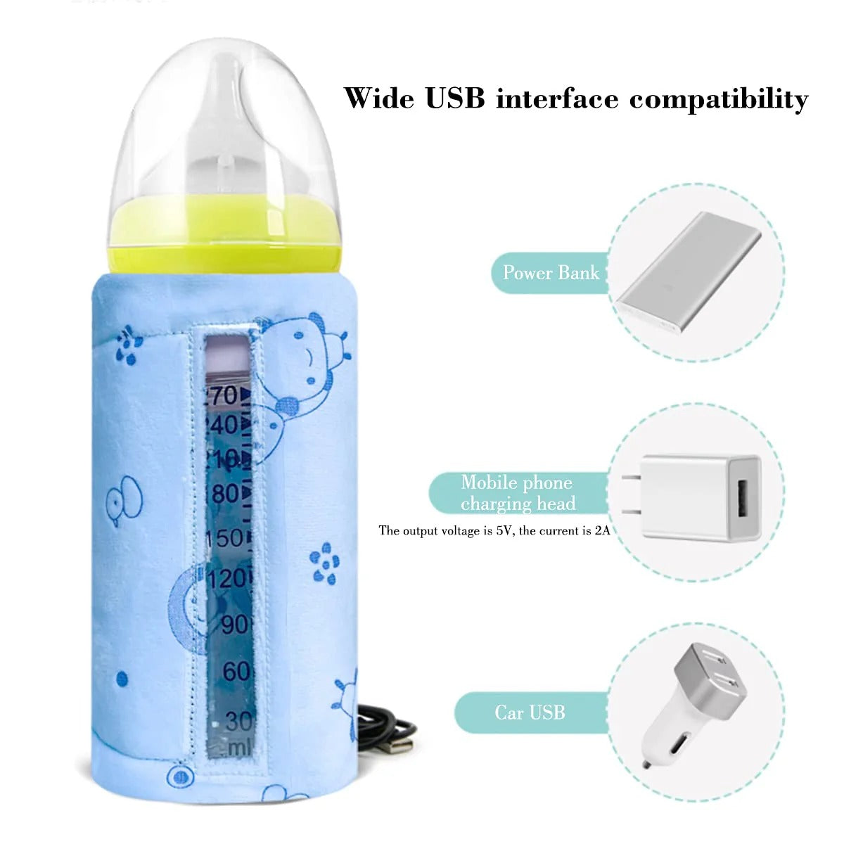 Portable USB Feeder Warmer Pouch - 42°C Constant Heating Baby Bottle Warmer | Buy Online in Pakistan at MetroCart – Portable | MetroCart Pakistan