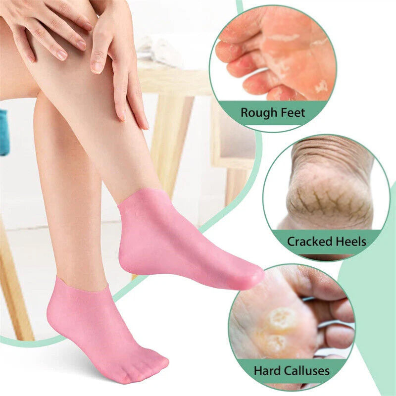 Silicone Moisturizing Gel Socks & Gloves Pack - Deep Repair for Dry Hands & Feet