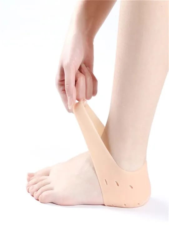 Silicone Gel Heel Pad Socks - Pain Relief Anti-Crack Heel Guards for Men & Women