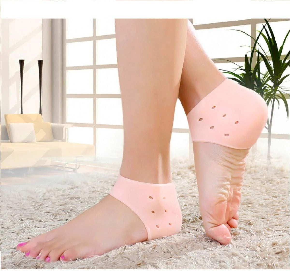 Silicone Gel Heel Pad Socks - Pain Relief Anti-Crack Heel Guards for Men & Women