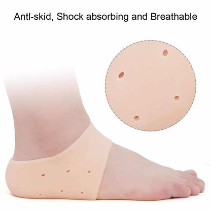 Silicone Gel Heel Pad Socks - Pain Relief Anti-Crack Heel Guards for Men & Women
