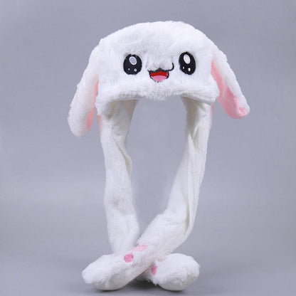 Rabbit Hat Plush Moving Bunny Ears Winter Cap Cute Design