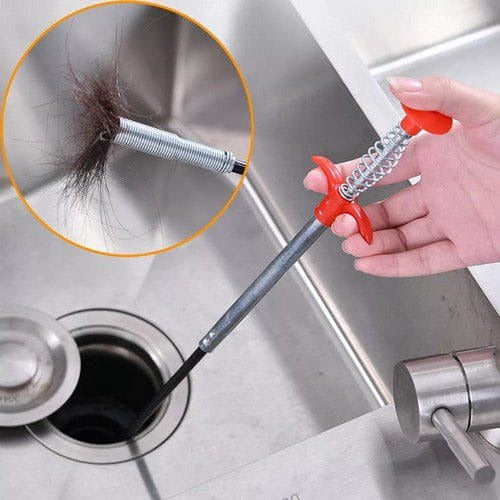 Metal Flexible 60cm Wire Brush Drain Cleaner Sink Sewer Pipe Tool