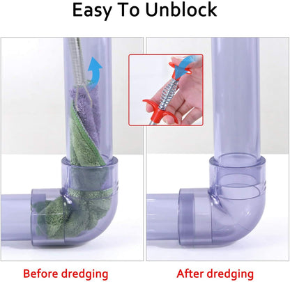 Metal Flexible 60cm Wire Brush Drain Cleaner Sink Sewer Pipe Tool