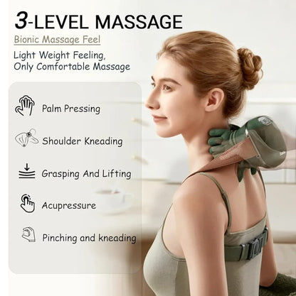 Human Hand-Style Heated Neck Shoulder Massager 4D