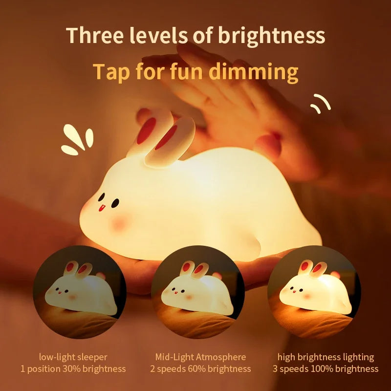 Cute Rabbit Silicone Lamp Soft Touch Night Light for Kids Bedroom and Home Decor | Buy Online in Pakistan at MetroCart – Cute | MetroCart Pakistan