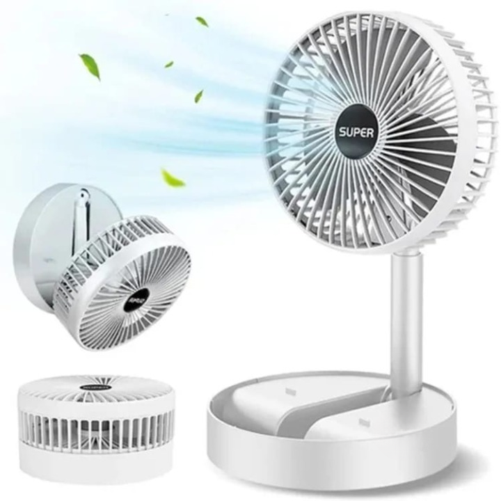 Rechargeable Telescopic Folding Fan USB Portable 3-Speed Desk Fan | Buy Online in Pakistan at MetroCart – Rechargeable | MetroCart Pakistan
