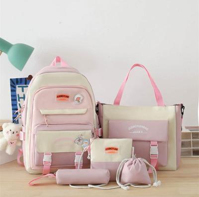 Multipurpose Nylon Backpack 4-Piece Set Multicolor