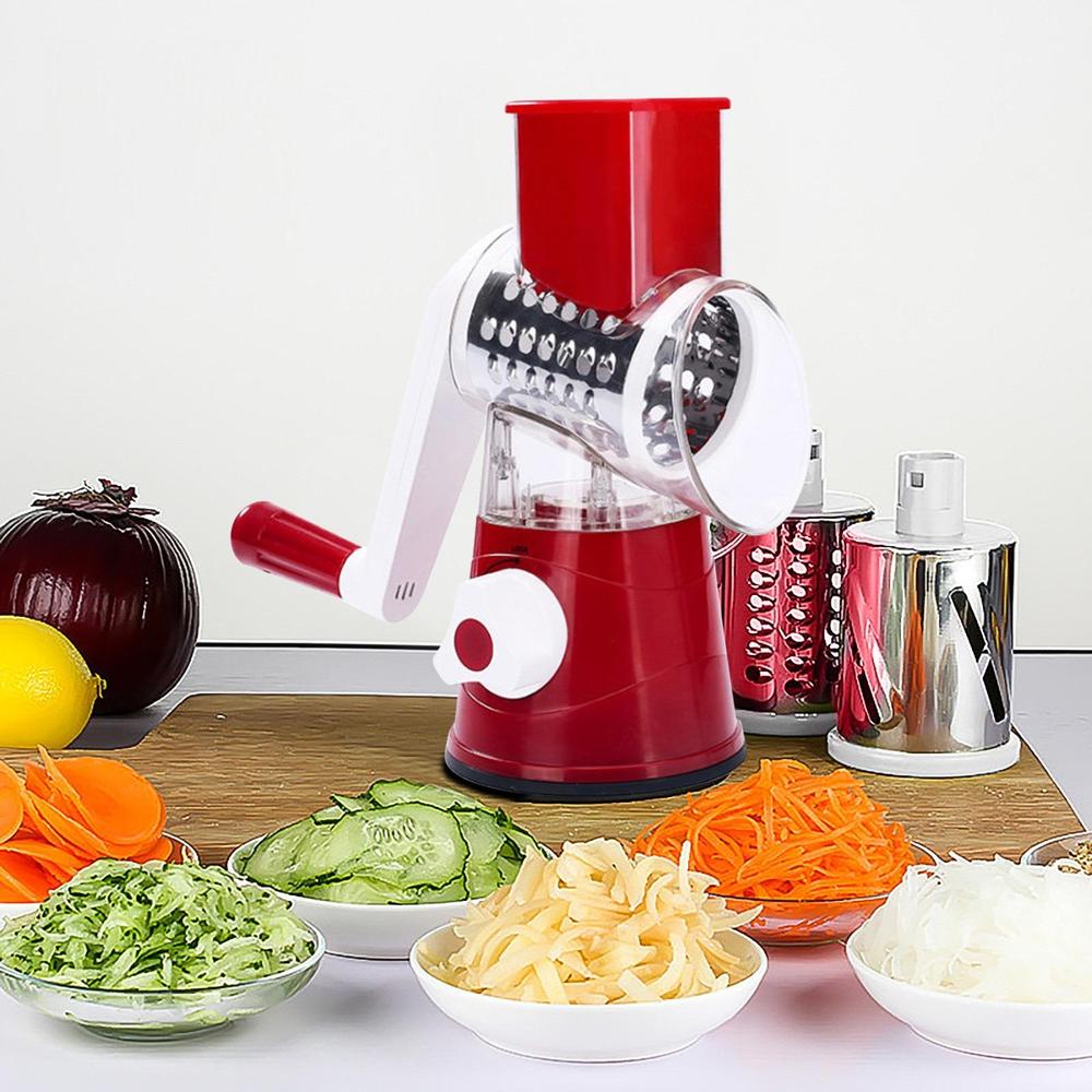 Multifunctional Vegetable Slicer - Manual Rotary Grater & Shredder