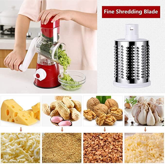 Multifunctional Vegetable Slicer - Manual Rotary Grater & Shredder