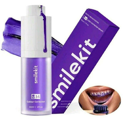 V34 Colour Corrector Serum - Purple Teeth Whitening Toothpaste by Hismile