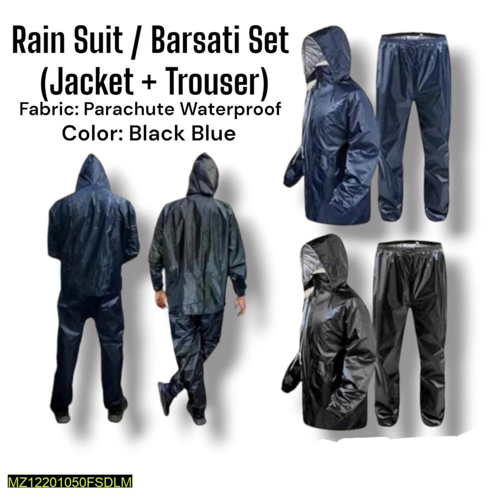 Waterproof Unisex Rain Suit Set Jacket and Trouser
