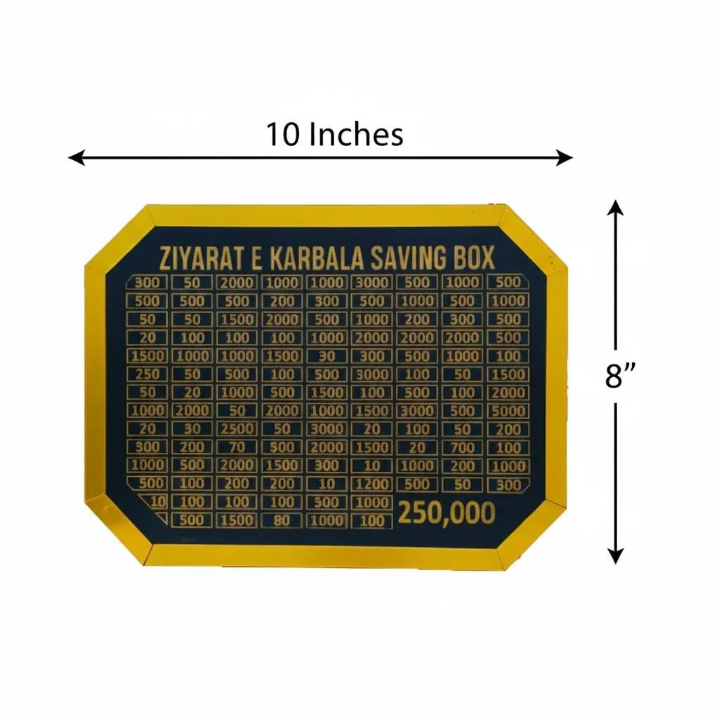 Ziyarat e Karbala Saving Box - 250,000 Savings Challenge Chart