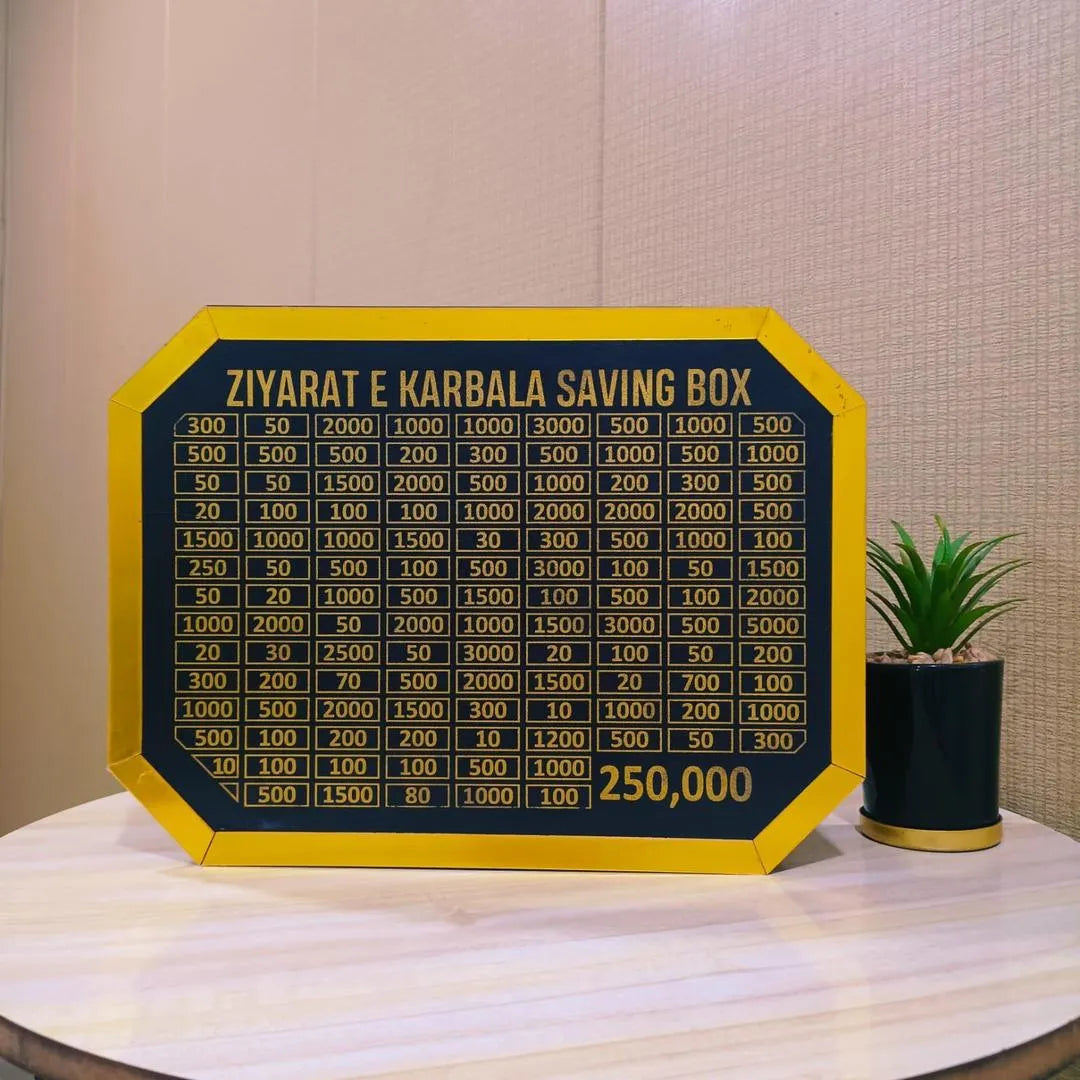 Ziyarat e Karbala Saving Box - 250,000 Savings Challenge Chart