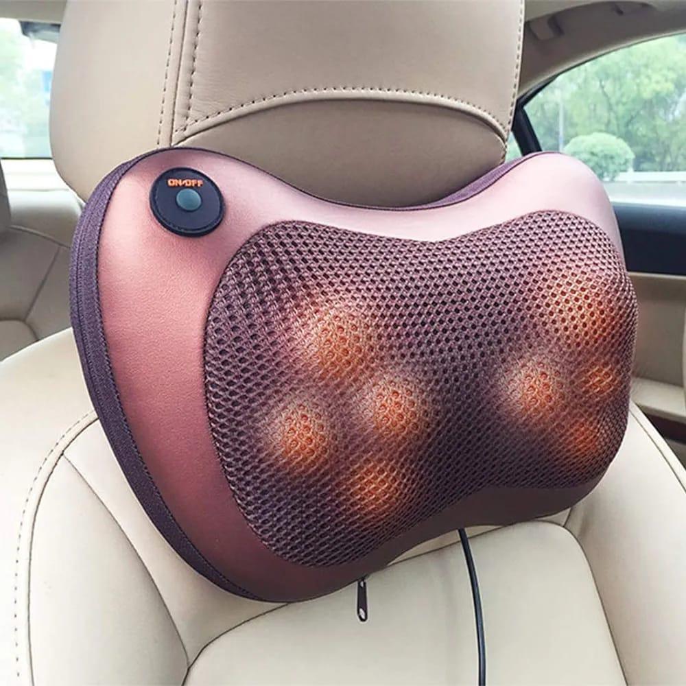 Car & Home Massage Pillow - 8-Head Shiatsu Neck & Back Massager with Heat