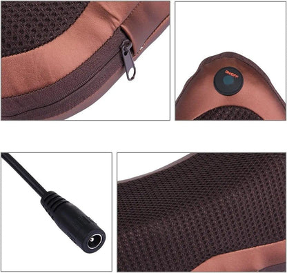 Car & Home Massage Pillow - 8-Head Shiatsu Neck & Back Massager with Heat