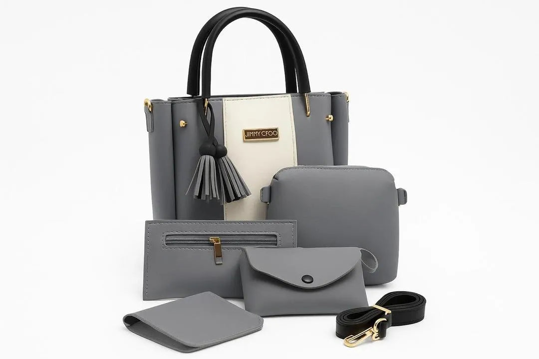 Jimmy Choo Style 5-Piece Handbag Set Leather Tote Wallet | Buy Online in Pakistan at MetroCart – Jimmy | MetroCart Pakistan
