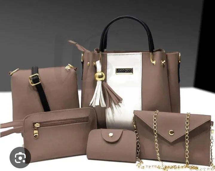 Jimmy Choo Style 5-Piece Handbag Set Leather Tote Wallet | Buy Online in Pakistan at MetroCart – Jimmy | MetroCart Pakistan
