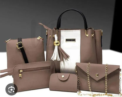 Jimmy Choo Style 5-Piece Handbag Set Leather Tote Wallet | Buy Online in Pakistan at MetroCart – Jimmy | MetroCart Pakistan