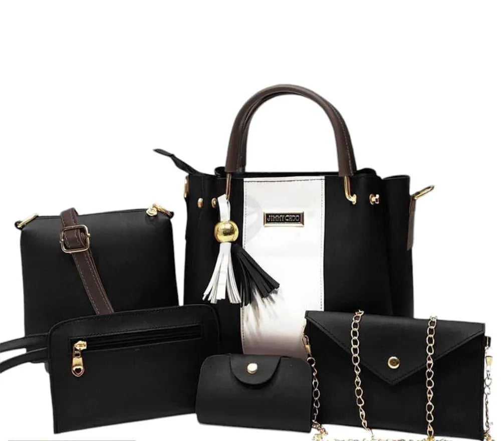 Jimmy Choo Style 5-Piece Handbag Set Leather Tote Wallet | Buy Online in Pakistan at MetroCart – Jimmy | MetroCart Pakistan