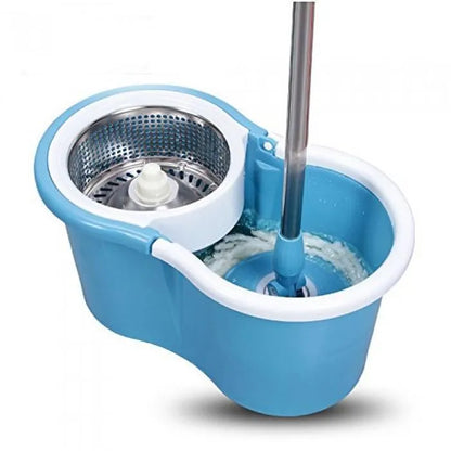 360° Spinning Mop & Bucket Set - Hands-Free Self-Wringing with 3 Microfiber Heads