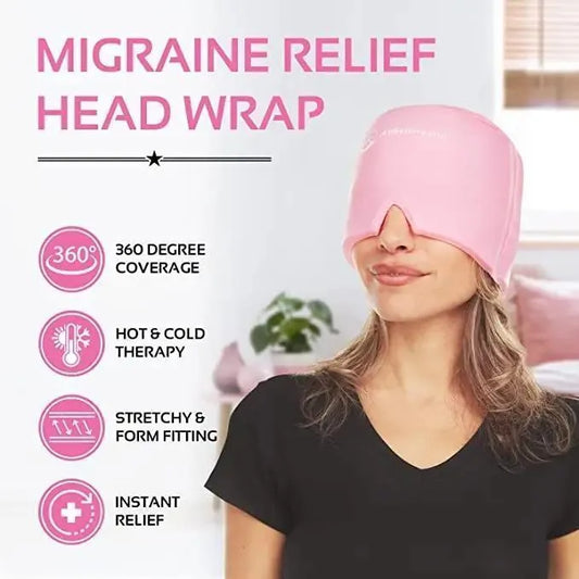 Migraine Relief Head Wrap - Hot & Cold Therapy Gel Ice Pack for Headaches