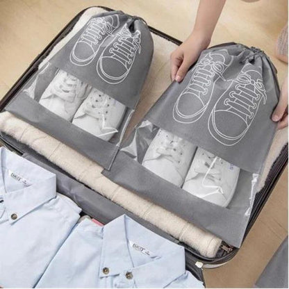 Travel Shoe Storage Bags with Drawstring Pack of 10