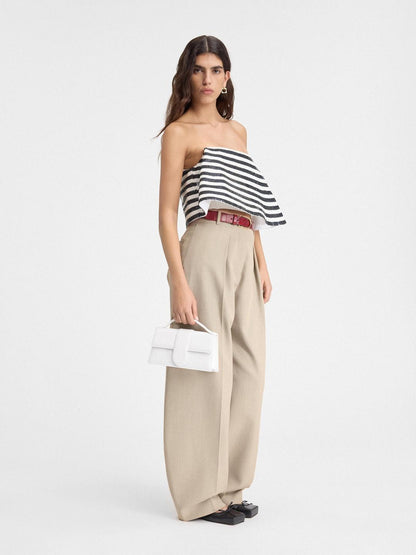 Mini Top Handle Bag Gold Hardware White PU Leather