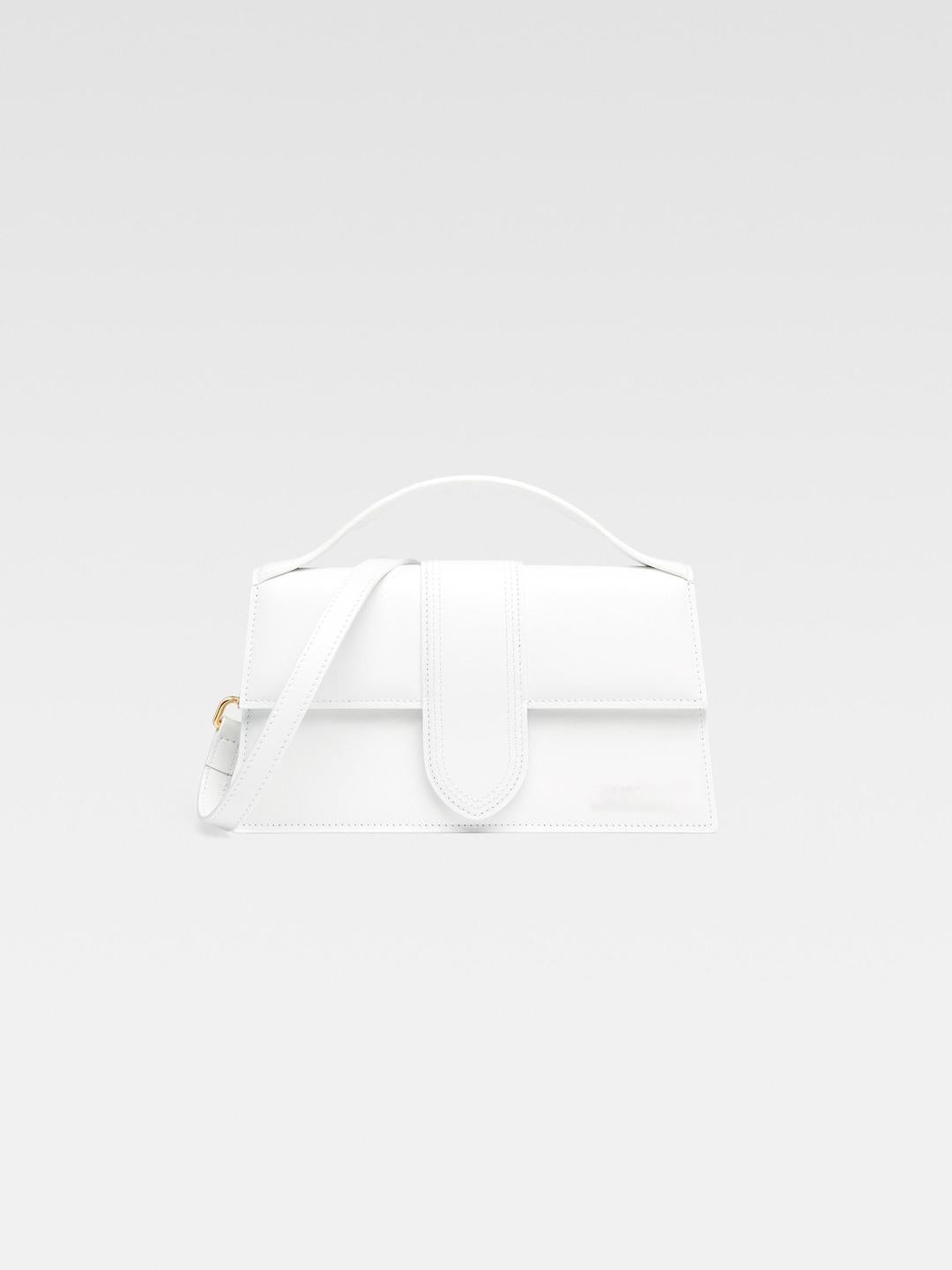 Mini Top Handle Bag Gold Hardware White PU Leather