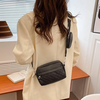 Convertible 2-in-1 Crossbody Belt Bag Quilted PU Leather