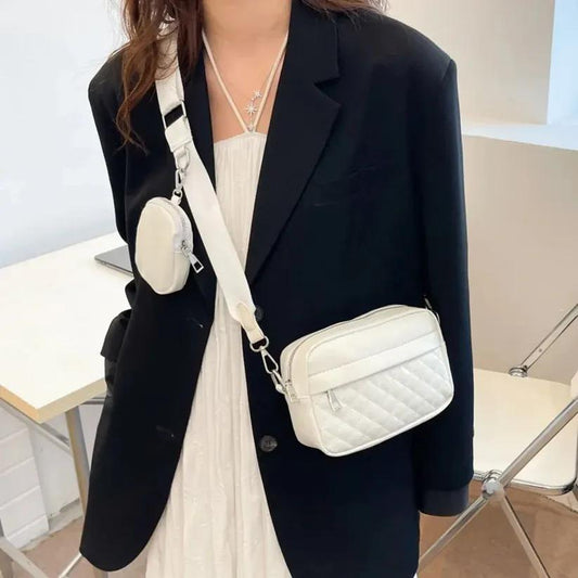 Convertible 2-in-1 Crossbody Belt Bag Quilted PU Leather