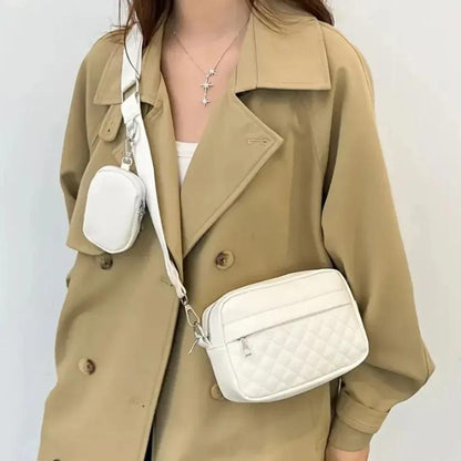 Convertible 2-in-1 Crossbody Belt Bag Quilted PU Leather