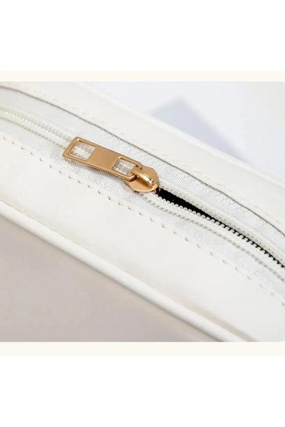 White Butterfly Embroidered Camera Bag Crossbody PU Leather