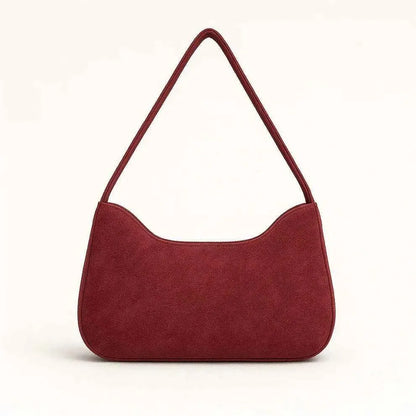 Girl's Maroon Hobo Bag Gold Hardware PU Leather Shoulder Bag