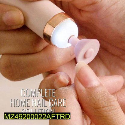 Rechargeable Nails Buff Kit - Flawless Salon Manicure & Pedicure Tool with 6 Heads