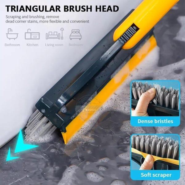 2 in 1 Dust Cleaning Scrubber and Wiper Brush - Triangular Head Design
