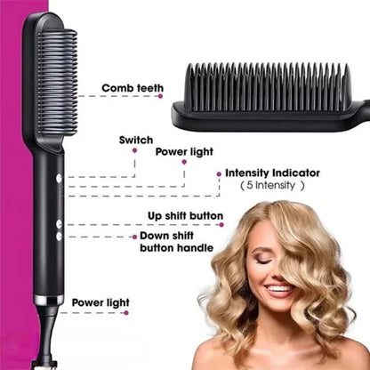 Electric Hair Straightener Brush - Anti-Scalding Design | Buy Online in Pakistan at MetroCart – Electric | MetroCart Pakistan