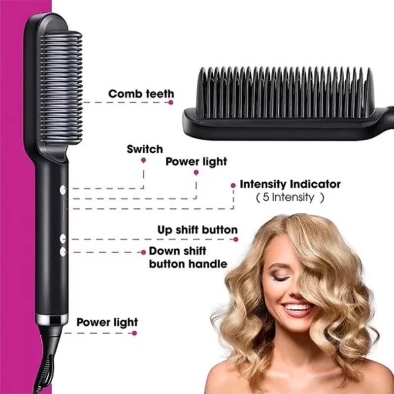 Electric Hair Straightener Brush - Anti-Scalding Design | Buy Online in Pakistan at MetroCart – Electric | MetroCart Pakistan