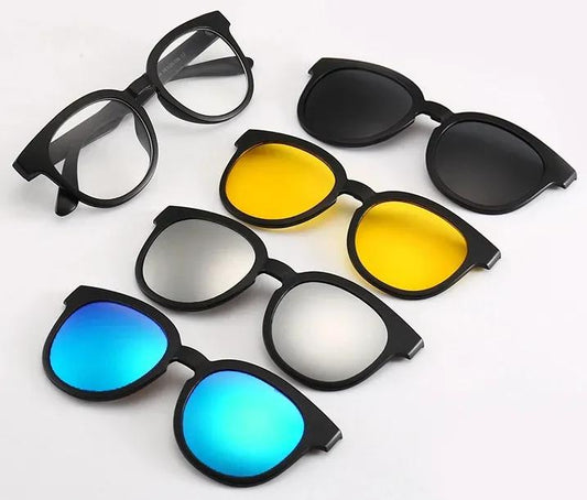Magic Vision 5-in-1 Magnetic Clip-On Sunglasses UV400 Protection