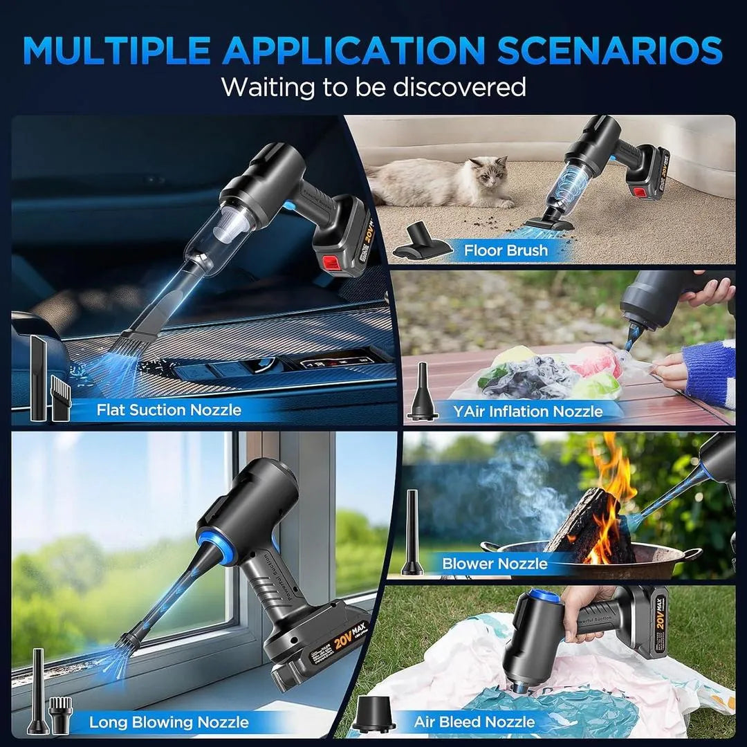 Rechargeable Cordless Handheld Vacuum 12 Attachments