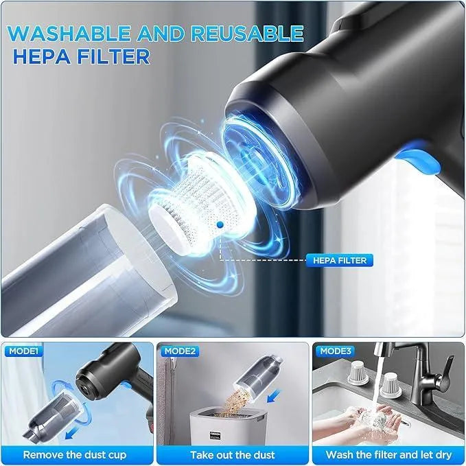 Rechargeable Cordless Handheld Vacuum 12 Attachments