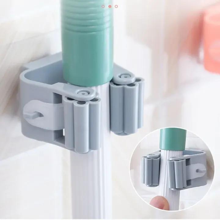 Wall-Mounted Mop Holder - 5-Piece Self-Adhesive Organizer Set