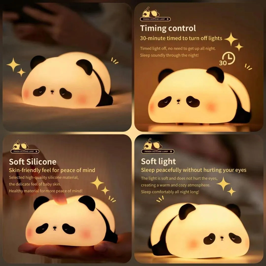 Silicone Panda Night Lamp USB Rechargeable Touch Control