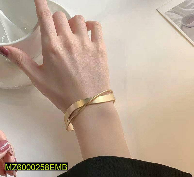 Imported Gold Plated Zigzag Cuff Bracelet