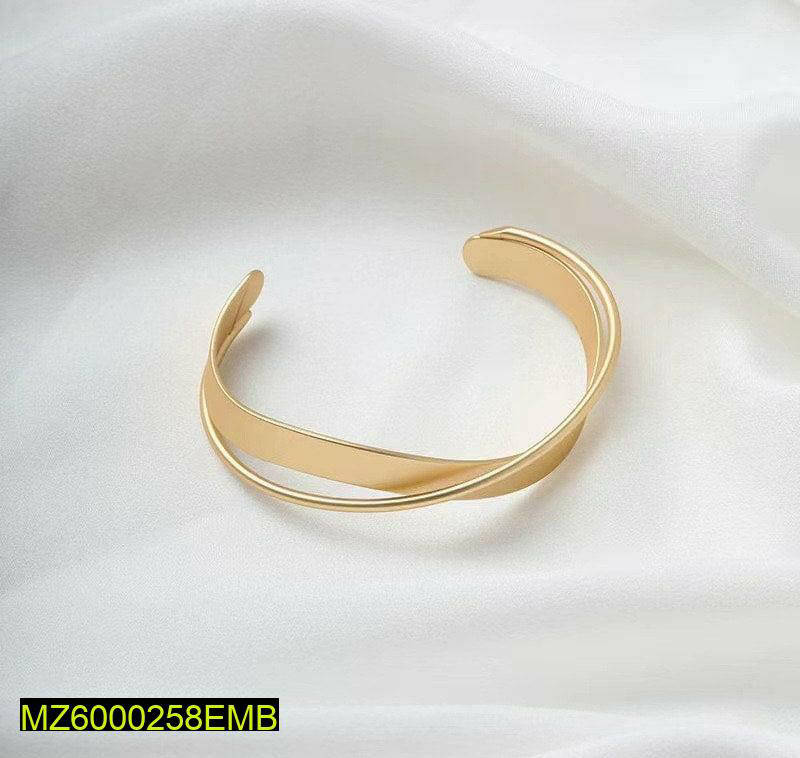 Imported Gold Plated Zigzag Cuff Bracelet