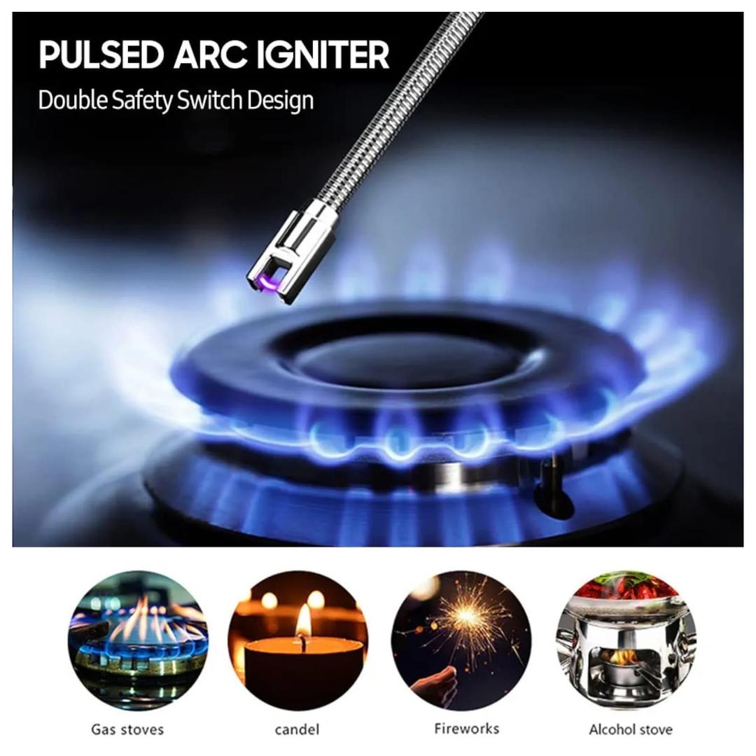 Rechargeable Arc Lighter - USB Electric Pulse Igniter with 360° Flexible Neck