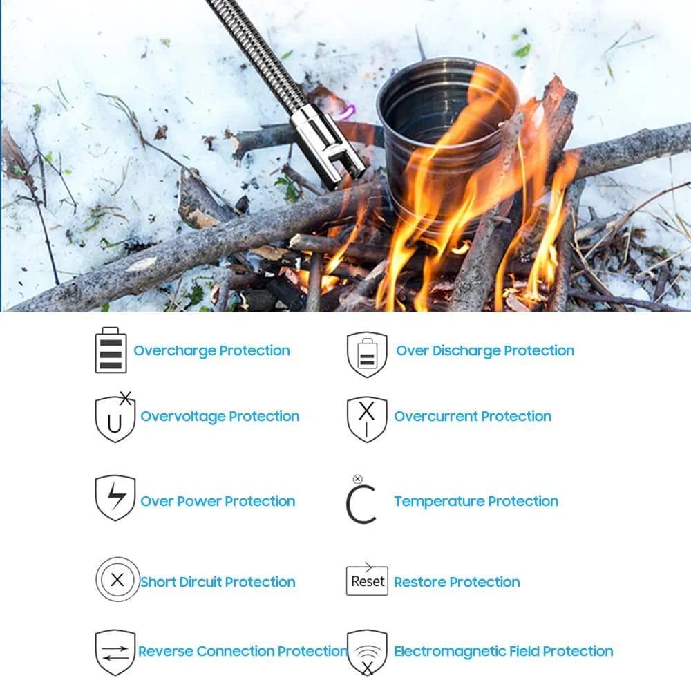 Rechargeable Arc Lighter - USB Electric Pulse Igniter with 360° Flexible Neck