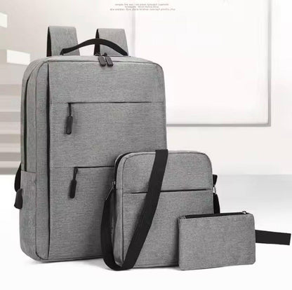3-Piece Laptop Backpack Set Messenger Bag Pouches Nylon